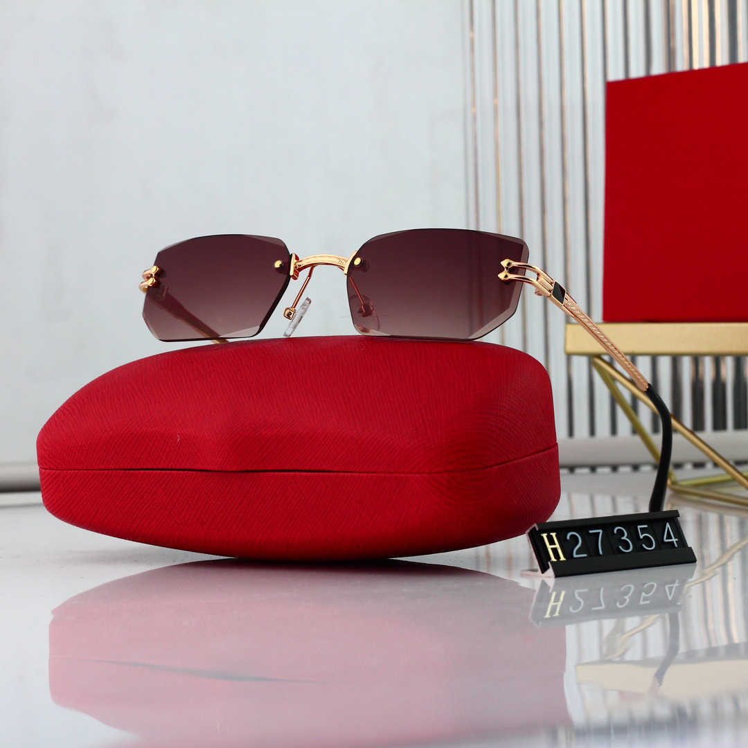 

2023 New Women Designer Rimless Polarized Sunglasses Men Travel Glasses Advanced Glasses Luxury Pilot Sunglasses