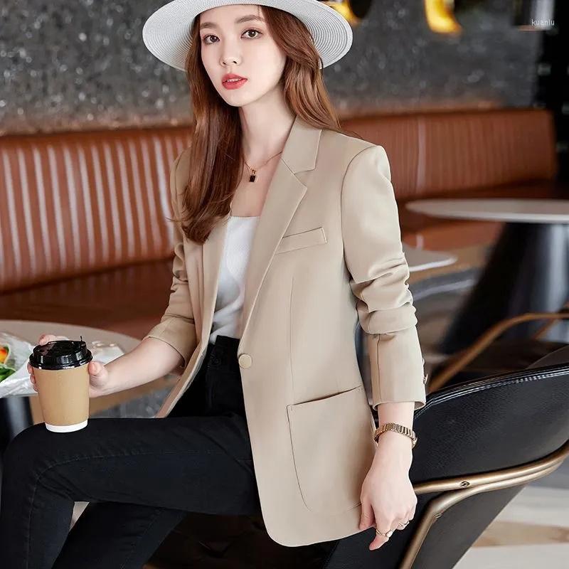

Women' Suits Spring Autumn 2023 Blazer Women Fashion Single Button Office Ladies Suit Jacket Long Sleeve Casual Slim Lady Outerwear, Khaki