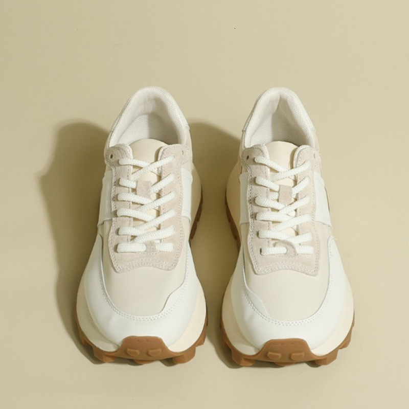 

Dress Shoes Women Sneakers Breathable Running Casual Sports Vulcanized Platform for White 230313, Beige