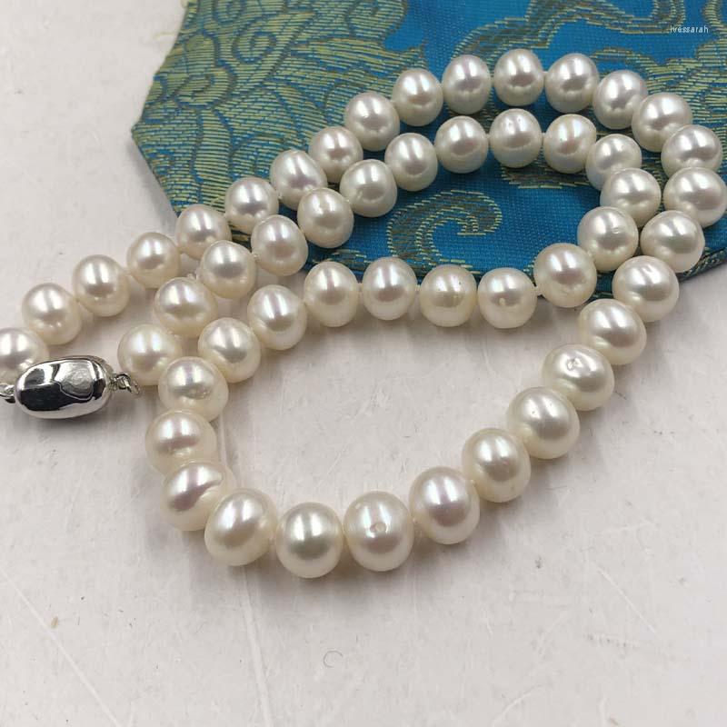 

Choker ELEISPL JEWELRY 17" 9mm Round Natural White Freshwater Pearl Necklace #22000485-25