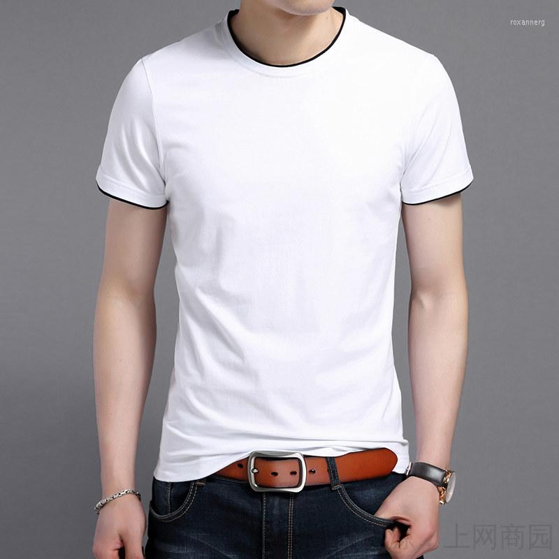 

Men's T Shirts 2023 Summer Men Brand Soild Color T-shirt Top Short Sleeve Fashion O-neck TShirt Cotton T-Shirts Male Teeshirt -4XL, White