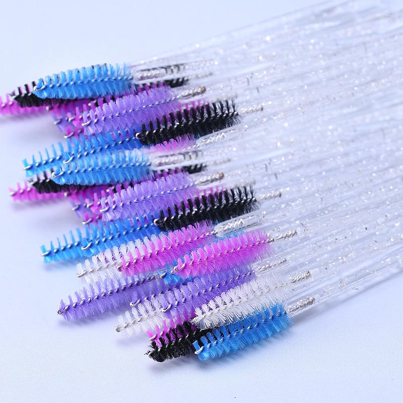

Makeup Brushes 50Pcs Disposable Crystal Eyebrow Brush Diamond Handle Mascara Wand Applicator Eye Lashes Eyelash Extension Tool