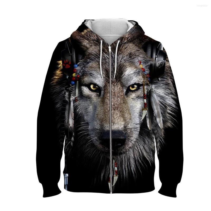 

Men' Hoodies Wolf Print Convertible Hoodie Sweatershirt 3D Tops Sweatshirt Man Customer Design Sweatshirts Man' Plus Size WY162