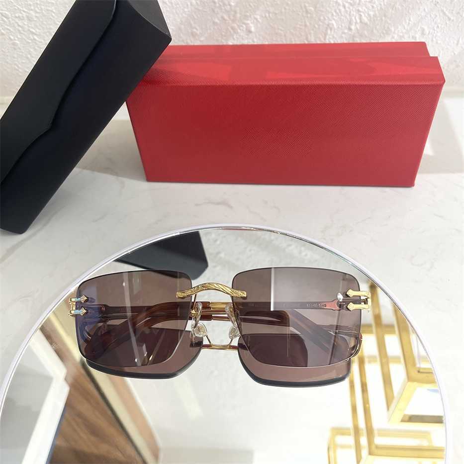 

Sunglasses 2023 new Fashion high sense men's business casual ins style Kajia personalized metal frameless comfortable sunglasses