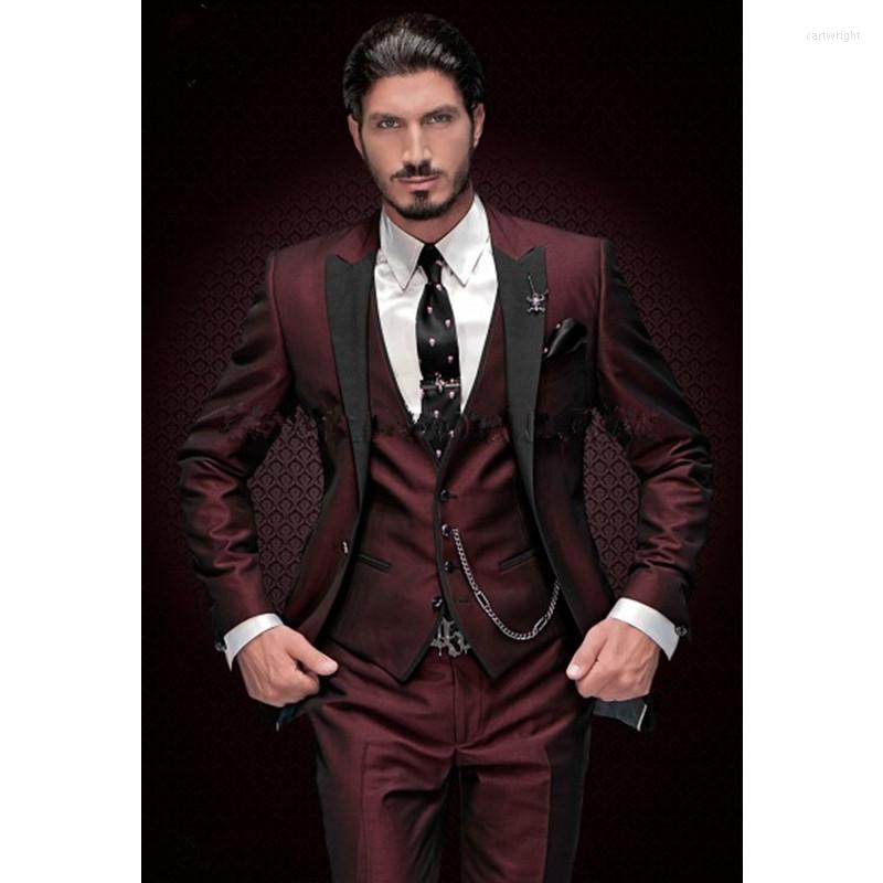 

Men's Suits 2023 Custom Made Men Set Slim Fit Italian Designs (Jacket Pants Vest) Groom Groomsmen Wedding Prom Tuxedos Costume Homme, Same as image