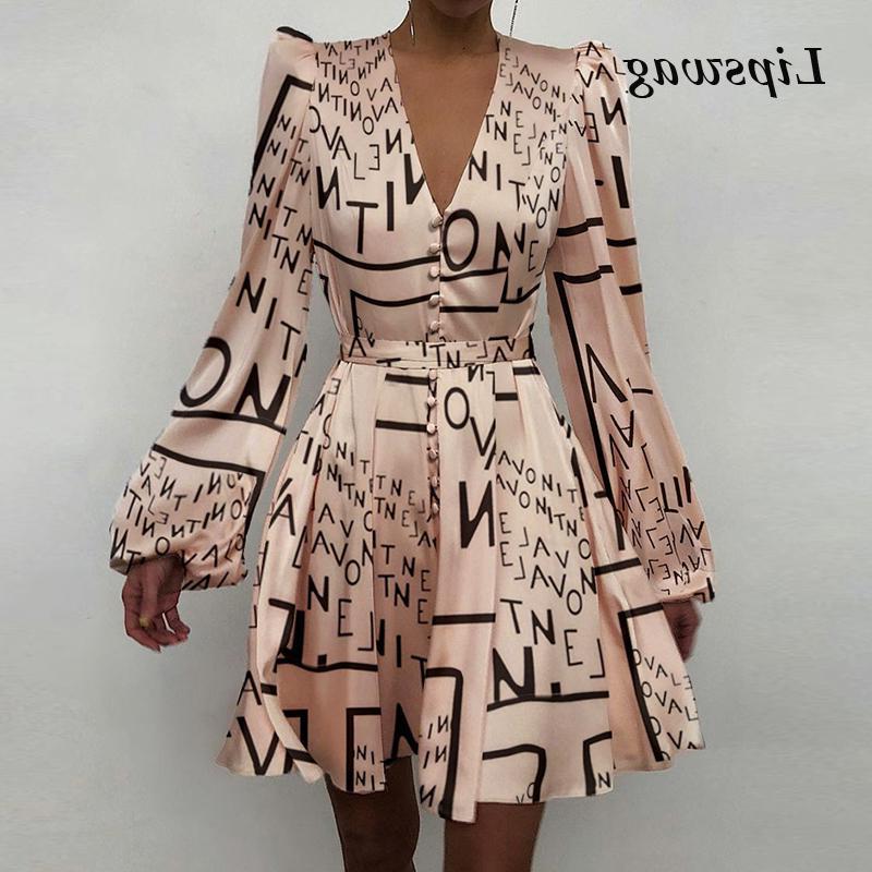 

Casual Dresses Sexy Women V-neck Silk Satin Dress Women 2021 Spring Long Sleeve A-Line Mini Dress Elegant Solid Long Sleeve Party Dress Oftr, Blue