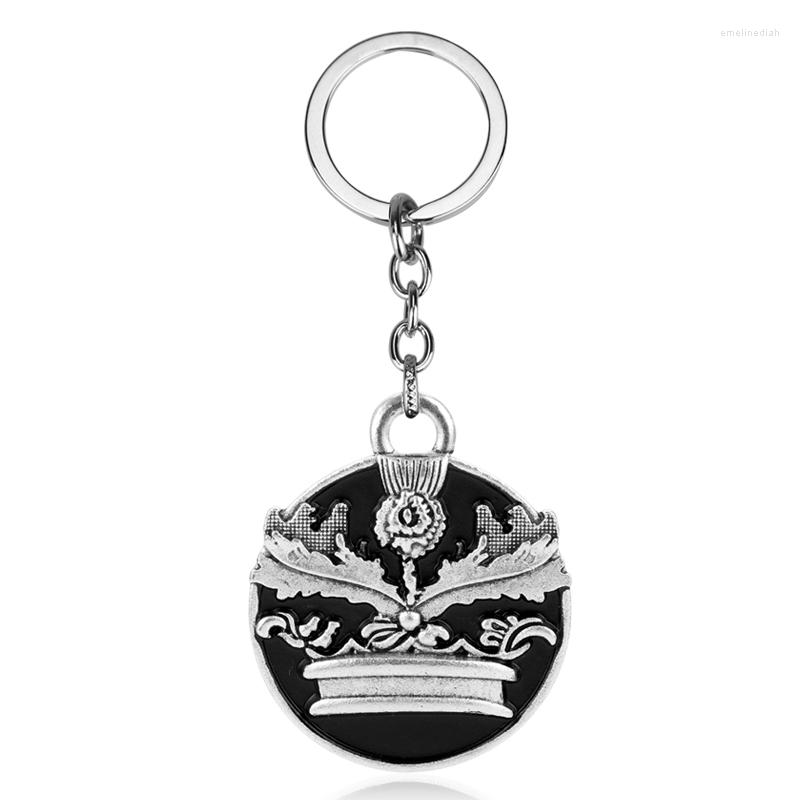 

Keychains MQCHUN Jewelry Outlander Keychain Vintage SilverScottish Thistle National Flower Enamel Metal Key Chain Keyring-50