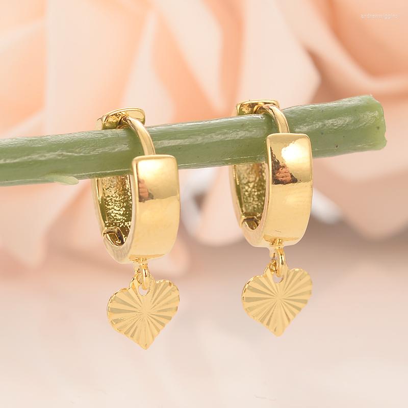 

Hoop Earrings Vintage Earring Jewelry Fashion Gold Color Heart Pendant For Women 2023 Simple Metal Party Gift