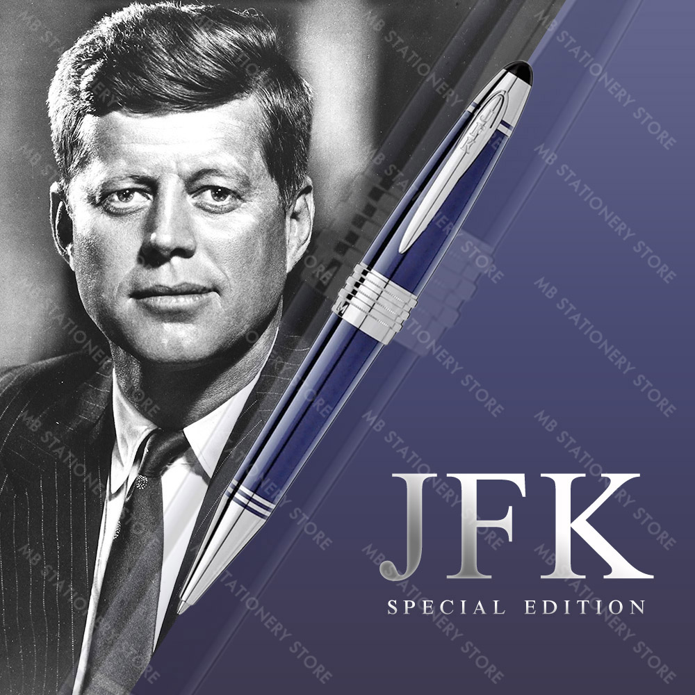 

Limited Edition John F Kennedy JFK Ballpoint/Rollerball/Fountain pen Black/Red Metal stationery office school supplies with Serial Number High quality & Plush Pouch, As photo shown