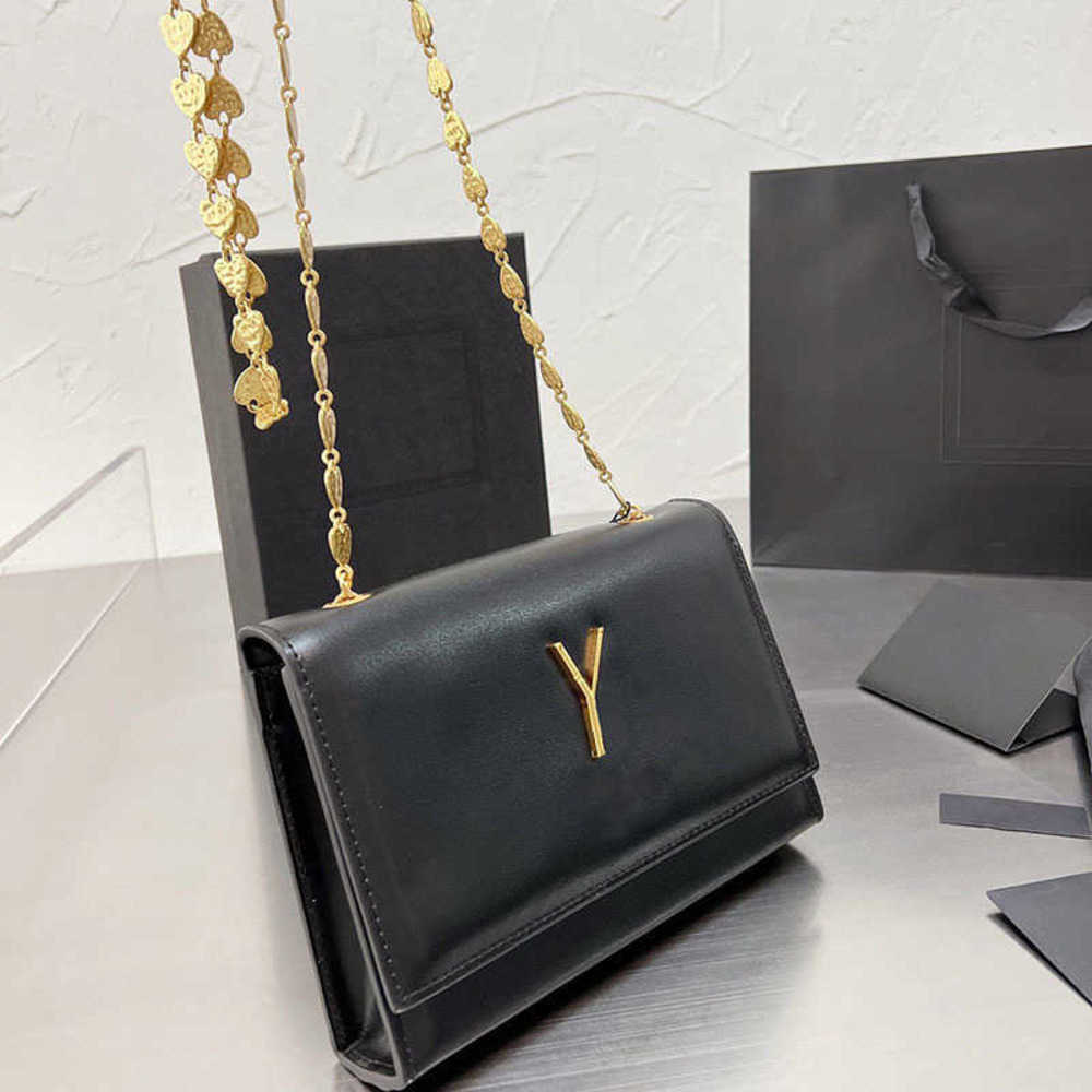 

shoulder bags designer handbags women heart chain bag luxury leather messenger bags Simple Square Crossbody Purse Wallet 221213, Black