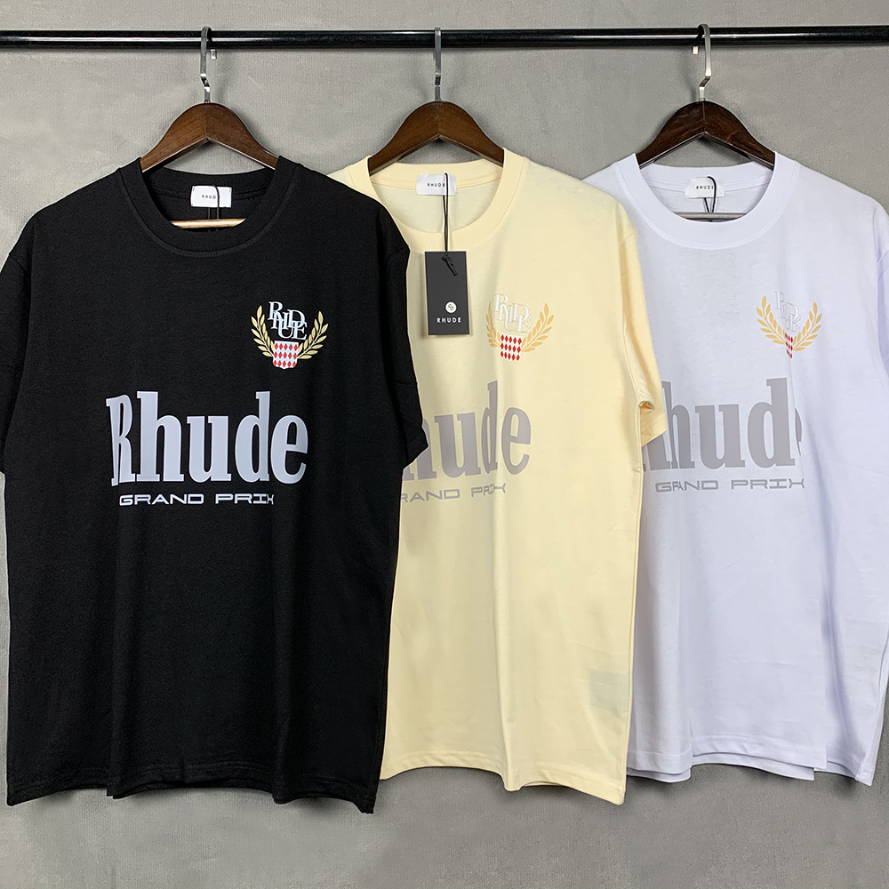 

Luxury Mens Designer T Shirt Brand rhude shirt Mens Casual t shirt Breathable TShirt Sleeve Top Tees US Size S-XXL, 000000b@g