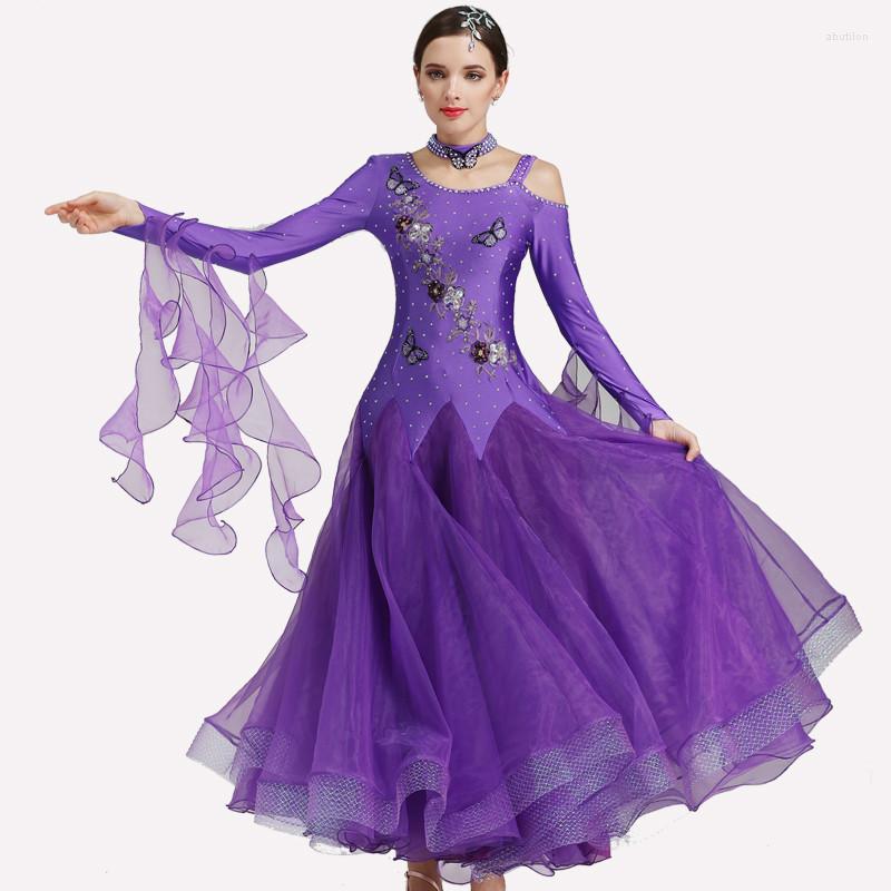 

Stage Wear Ballroom Dance Competition Dresses Waltz Standard Dress Modern Foxtrot Tango, Green