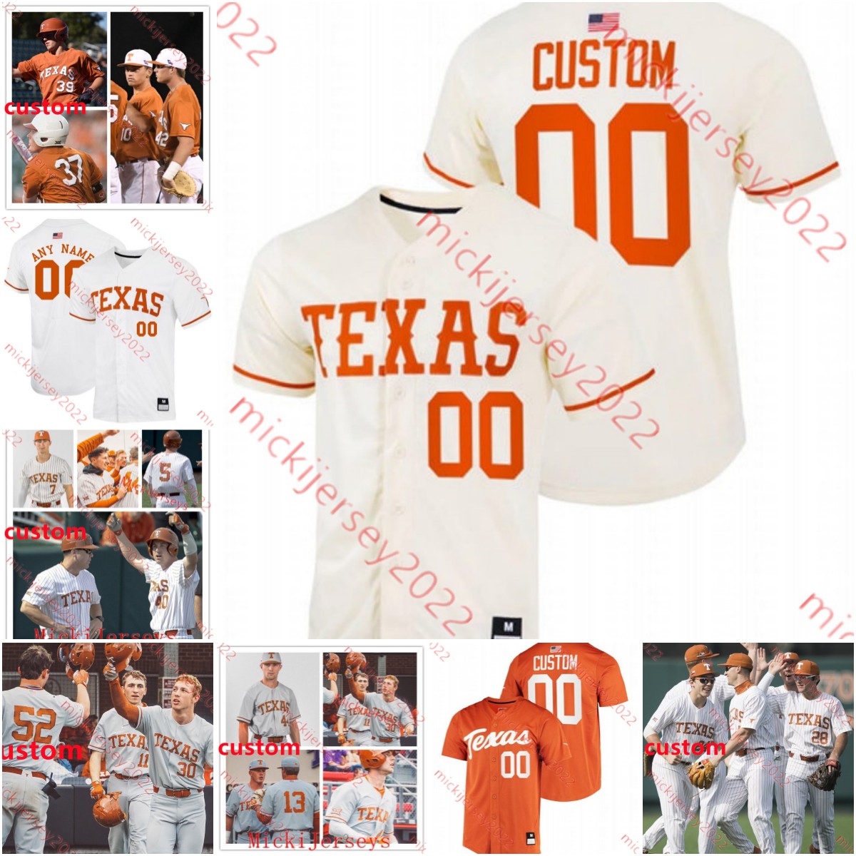 

Stitched Texas Longhorns Jersey Ryan Reynolds Duke Ellis Masen Hibbeler Zach Zubia Bryce Elder Blair Henley Coy Cobb Custom Mens Youth Texas Baseball Jerseys, Beige