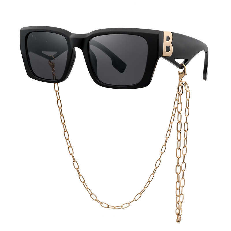 

Sunglasses 2023 new 8258 fashion B letter square chain trend women's sunglasses