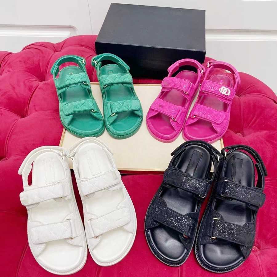 

dad sandals grandad sandals Genuine leather quilted Buckle caviar luxury chain gold women Slippers Crystal Calf Platform Summer Beach Slipper 35-40, Rgsch-14 35-40