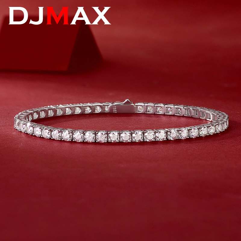 

Bangle Tennis Bracelet 925 Sterling Silver Plated White Gold for Women Man Sparkling Party Jewelry 230313