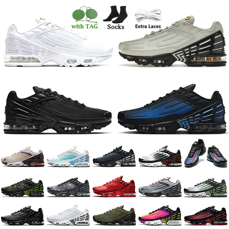 

2023 Male designer Women Mens Running Shoes TN Plus 3 Tuned III Unity White Women Mens Running Shoes OG Black Light Bone Gold tns Trainers Tn3 Runners Sports Sneakers, A22 39-46