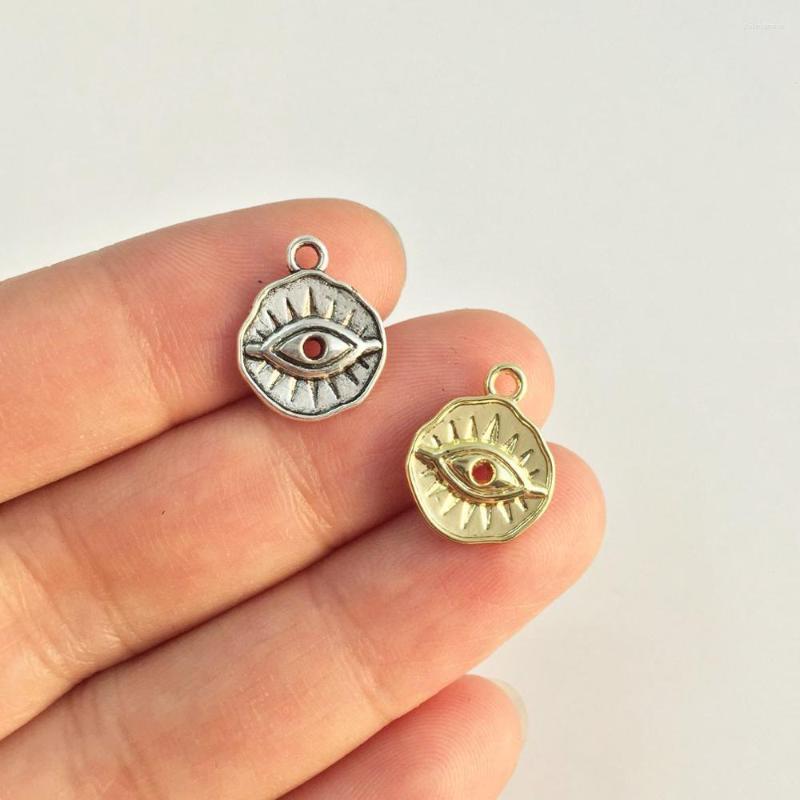 

Charms Eruifa 20pcs 12mm Zinc Alloy Eye Coin Wholesales Necklace Earring Bracelet Jewelry DIY Handmade 2 Color