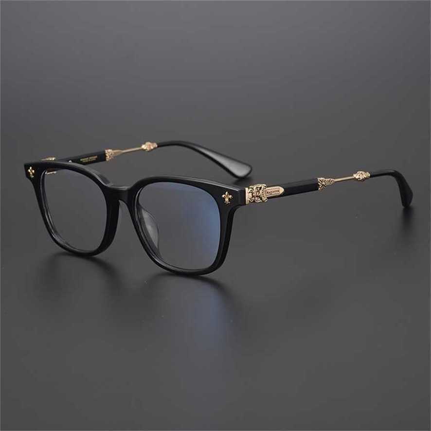

Sunglasses 2023 new Japanese handmade high exquisite sword plate cross full male and female large face myopia lens frame