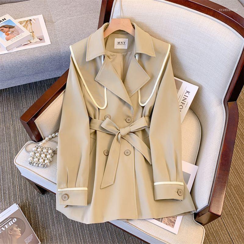 

Women's Trench Coats Women Coat 2023 Autumn Double-breasted Windbreakers Female Mid-Long Casual Outerwear Ladies Gabardina Mujer, Black