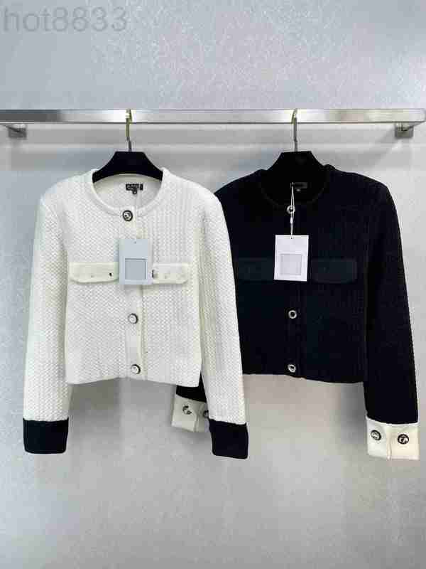 

Women' Sweaters Designer 2023 New Spring Milan Runway o Neck Long Sleeve Sweater High End Jacquard Cardigan Clothing 8GX4, White
