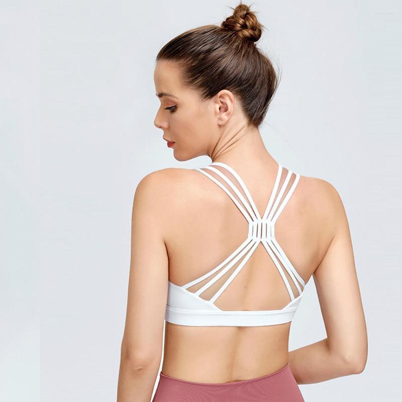 

Yoga Outfit Sexy Back Cross Sports Bra Push Up Solid Gym Bras Women Fitness Running Cycling Sport Tops Comfortable Underwear For, Red