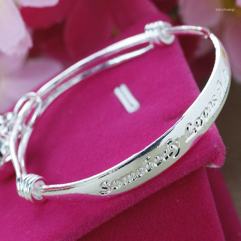 

Bangle 2pcs Children Baby Girls Boys Toddlers Adjustable Size 925 Sterling Silver