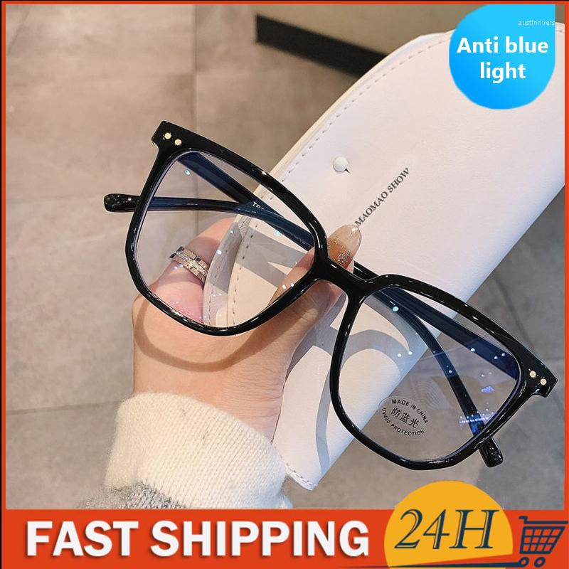 

Sunglasses Blue Light Blocking Glasses Large Square Frame Computer Game Eye Protection Men Women Classic Anti Plain Spectacles