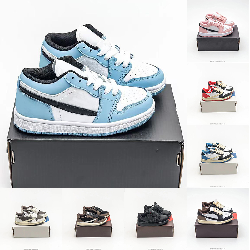 

Outdoor 1s Kids Shoes Basketball Jumpman 1 Sneakers Infants Boys Girls Baby Sneakers University Blue Reverse Mocha Black Phantom Trainers Sports Children Size 24-35