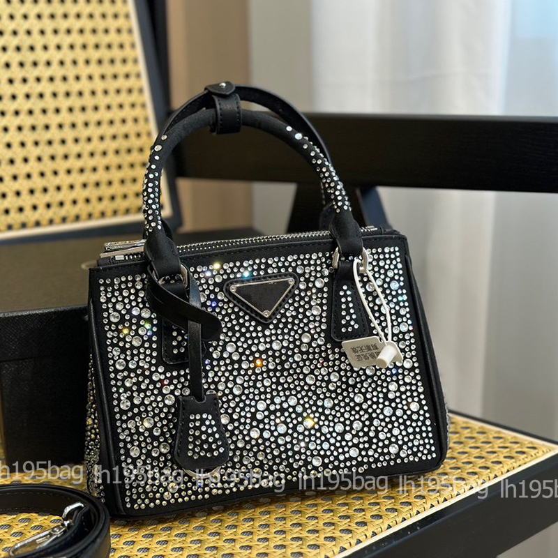 

Authentic prad bag Designer Crystal Killer Bags Milano Large Classic Saffiano Retro Tote Fashion Handbags Genuine Leather Women Business Handle, Gold