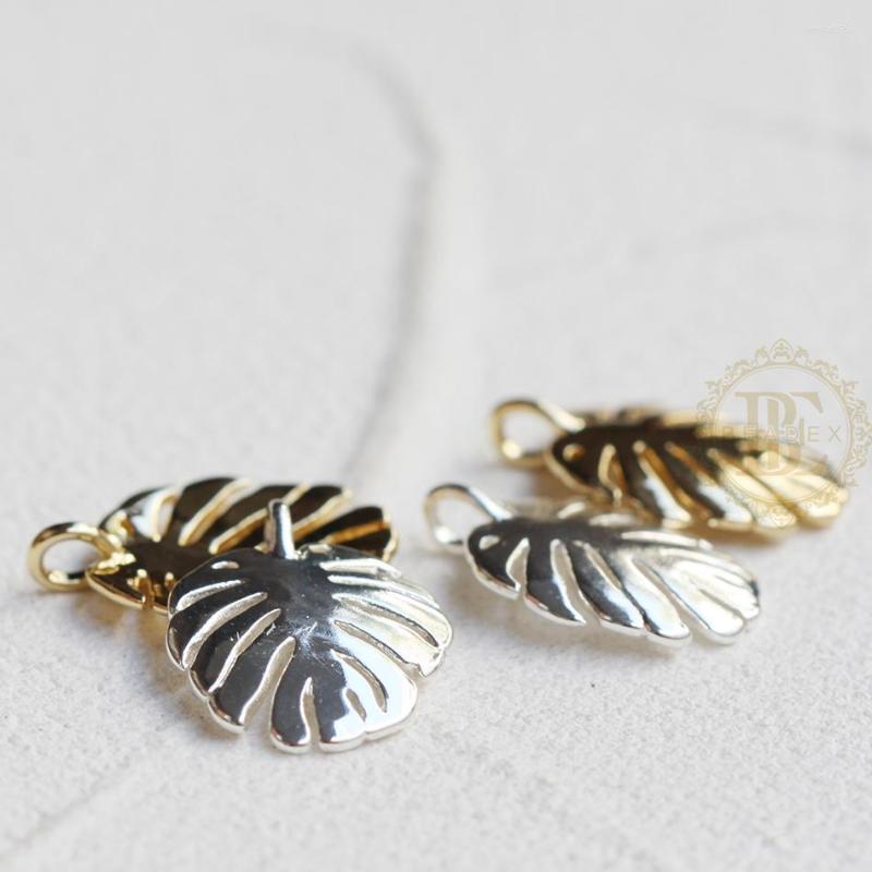 

Charms One Piece Premium Plated Solid Brass Leaf Charm - 15x19mm (4693C)