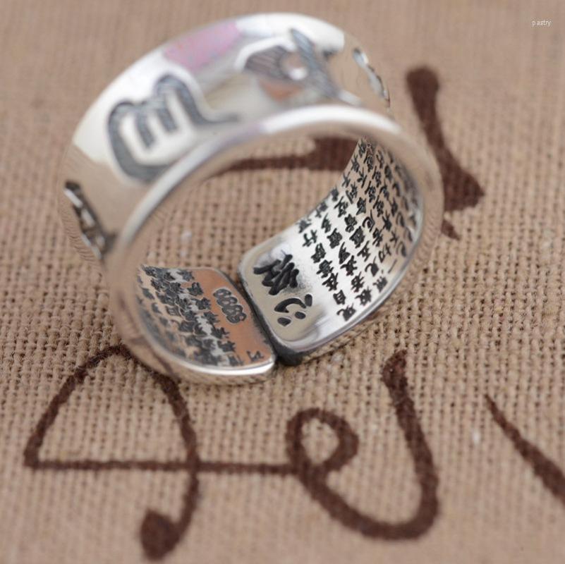 

Cluster Rings Real 990 Sterling Silver Heart Sutra Vintage Ring Jewelry Adjustable A732