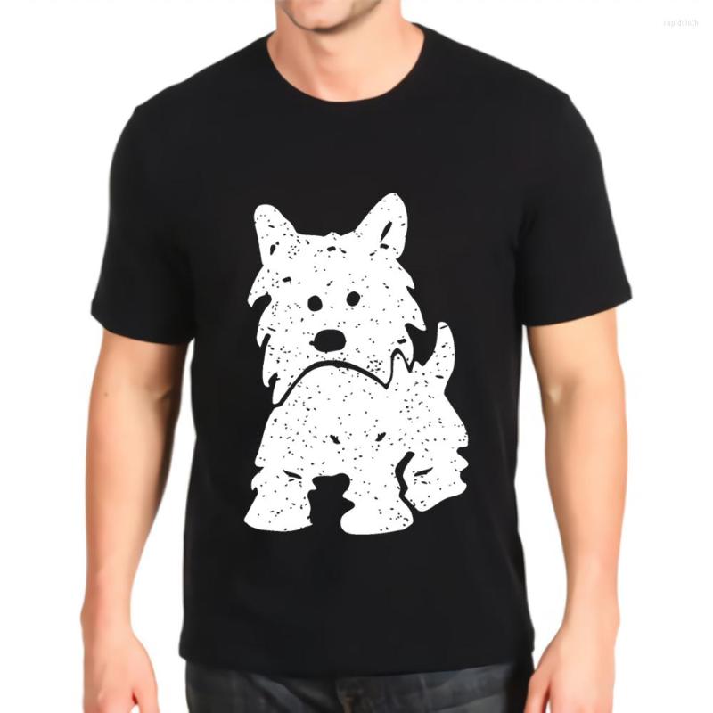 

Men' T Shirts Fashion Printed Tshirt Westie West Highland White Terrier Vintage Top Mens Loose Customization Tees, Yellow