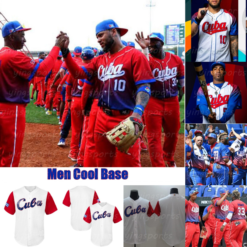 

WBC Cuba jerseys 2023 World Baseball Classic 89 Livan Moinelo 7 Yoelkis Guibert 1 Roel Santos 33 Yadir Drake 42 Dayan Garcia 71 Erisbel Yoennis Yera Yurisbel Gracial, White2023 mens s-3xl
