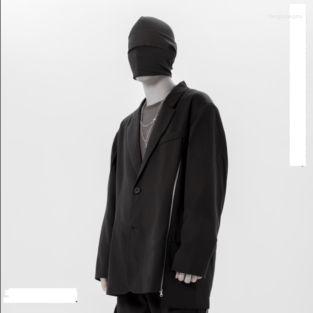 

Men' Suits -6XL!!2023 Zipper Deconstruction Irregularly Designed Black Men' And Women' Loose Suit Jackets