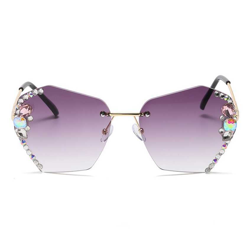 

Sunglasses 2023 new Women's fashion anti ultraviolet diamond big face thin net red tide glasses