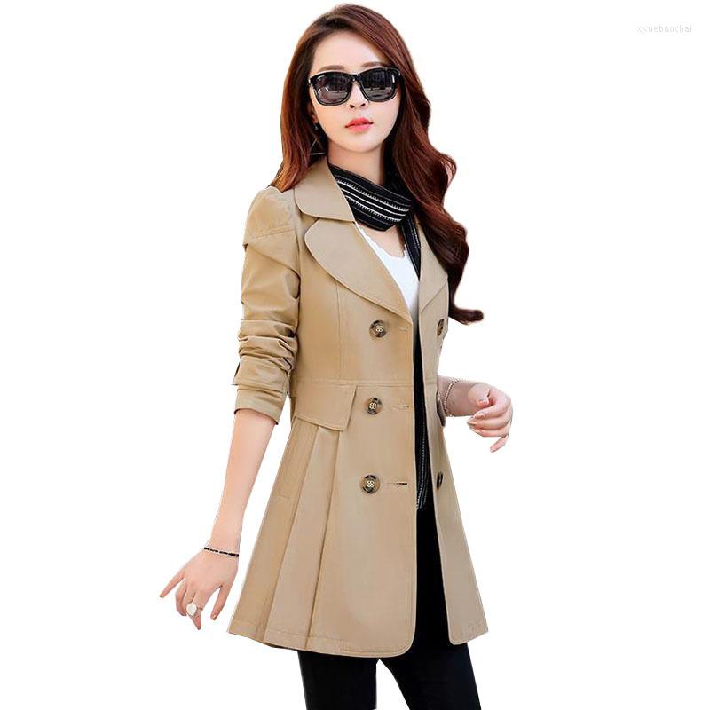 

Women's Trench Coats 2023 Women Coat Spring Autumn Ladies Double-breasted Windbreaker Female Slim Medium Long Casual Outerwear Woman, Wine red