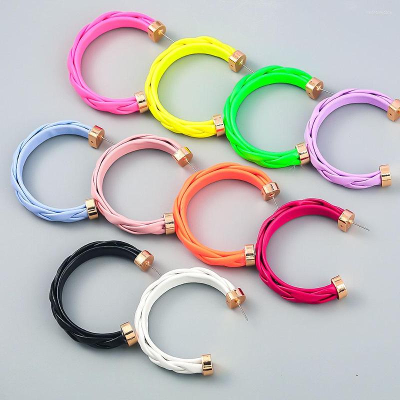 

Hoop Earrings Women's Jewelry Accessories 10 Colors Bohemia Geometric Weave Resin Fashion For Women 2023 Trend