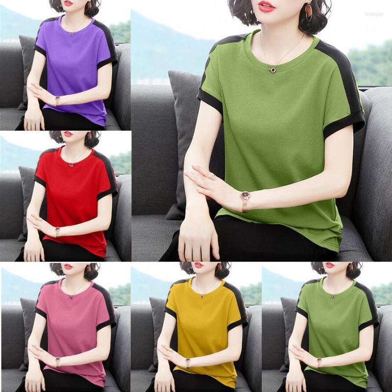 

Women's T Shirts Women's Solid T-shirts Casual O-Neck Satin Bat Sleeve Blouse For Women Office Lady Loose, Green