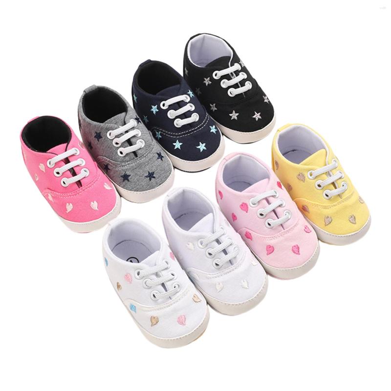 

Athletic Shoes 2023 Classic Baby Canvas Toddlers Rubber Sole Moccasins Anti-slip Infant First Walkers Boys Girls Born Crib