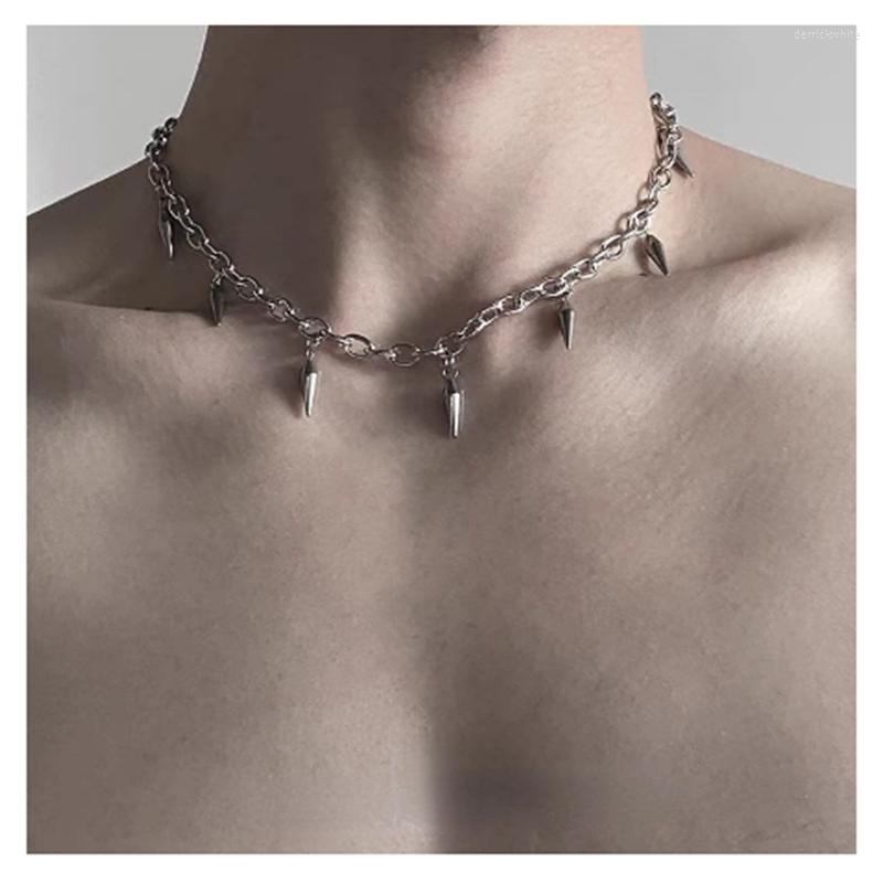 

Pendant Necklaces Stainless Steel Punk Rivet Chain Chokers For Men Goth Choker Spike Necklace Rock Chocker Statement Jewelry Gifts