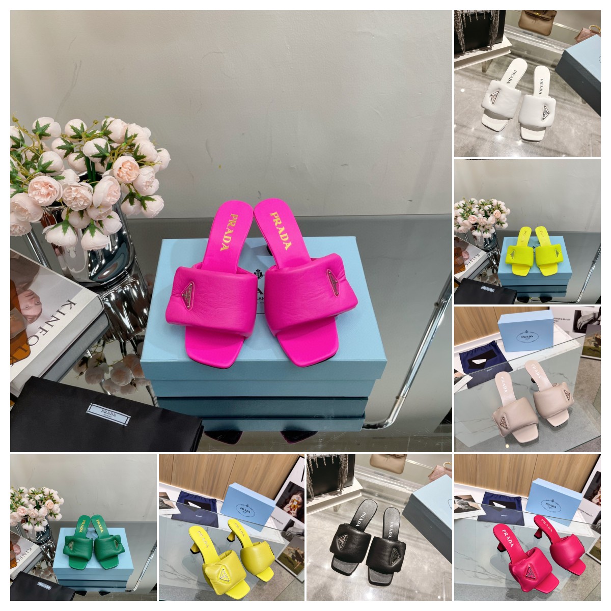Pra-da Dupe Sandal Slipper Magic strap Leather Shoes Pillow Fashion Style Comfort Mules Padded shoe H9921