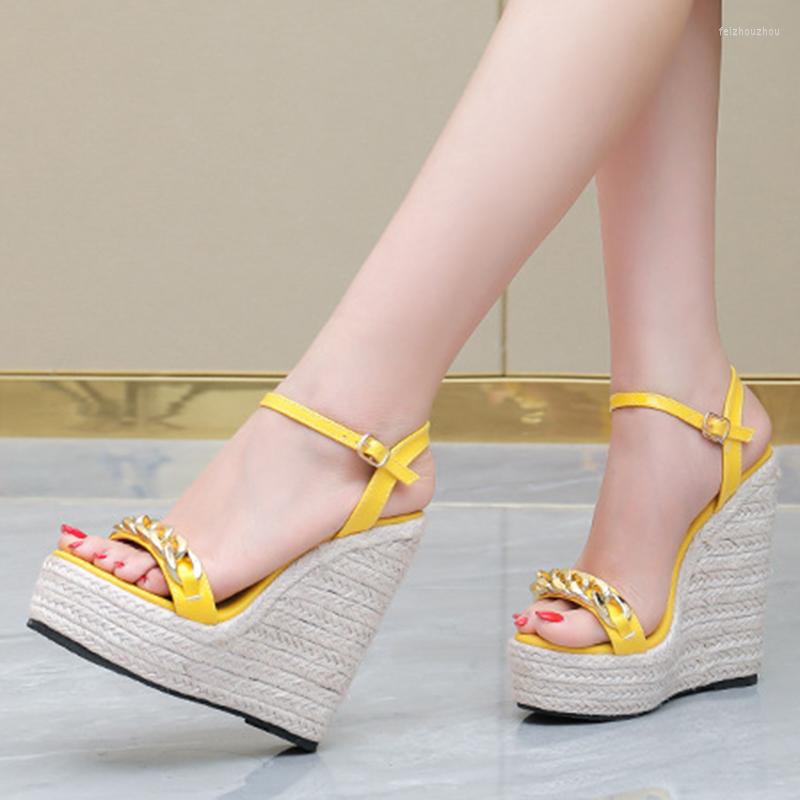 

Sandals Woven Rope Women's Shoes Large Size Platform Casual Wedge Heel Shopping Fashion, Black
