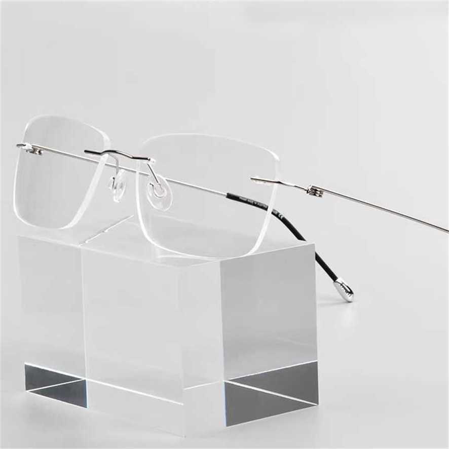 

Custom Made Optical Prescription Photochromic Classic Large Alloy Rimless Anti-blue Myopia Short Sight Glasses