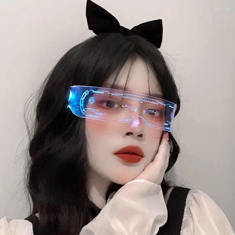 

Sunglasses Party LED Punk Fashion Glasses Luminous Women Luxury Individuality Steampunk Men Vintage Lunette De Soleil Femme Bril