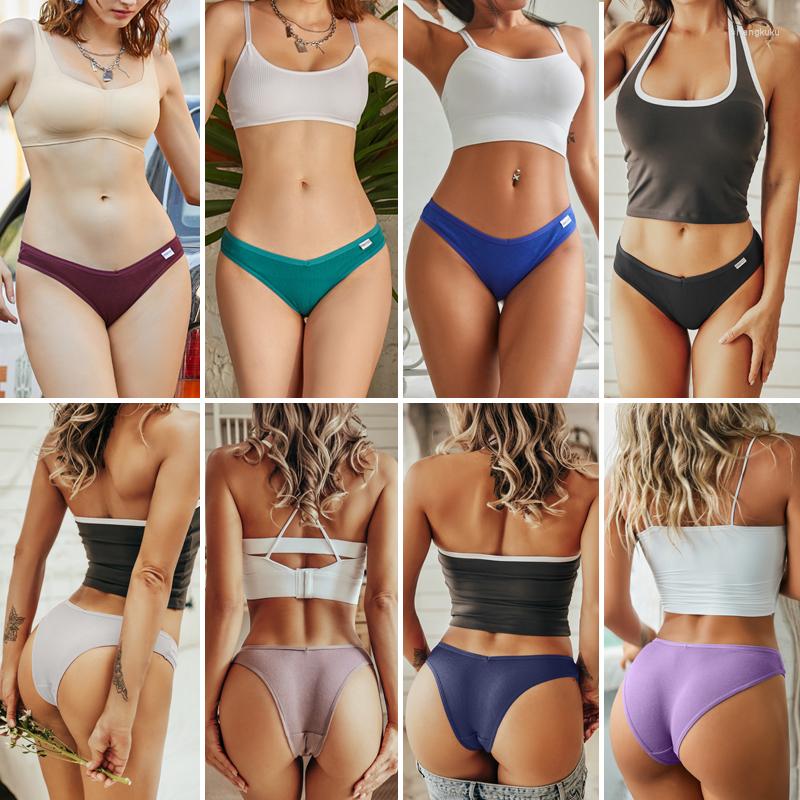 

Women's Panties Women Sexy Cotton T-Back V-Waist Thongs Solid Colors Underwear Low Rise Brazilian Girls Breathable Soft Lingerie, Grey