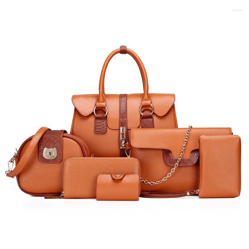 

Evening Bags Women's Six-Piece Designer Bag Exquisite Shoulder Bag. Crossbody Classic Clutches Tote Walle, Brown