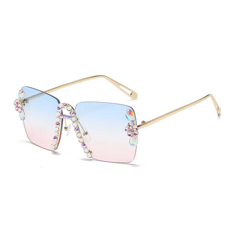 

Sunglasses 2023 new Diamond inlaid A-line Advanced sense ins Sunscreen women's sunglasses Moisture and protection