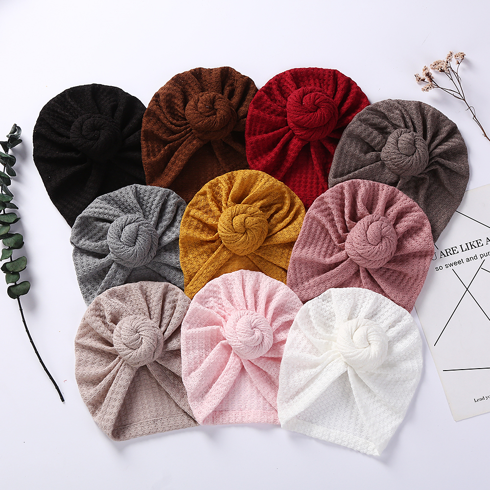 

Caps Hats 10Pcs/Lot Solid Waffle Crochet Baby Hat Snail Handmade born Boys Girls Gift Headwraps Fashion Winter Cap Beanies Headwear 230313, Pink