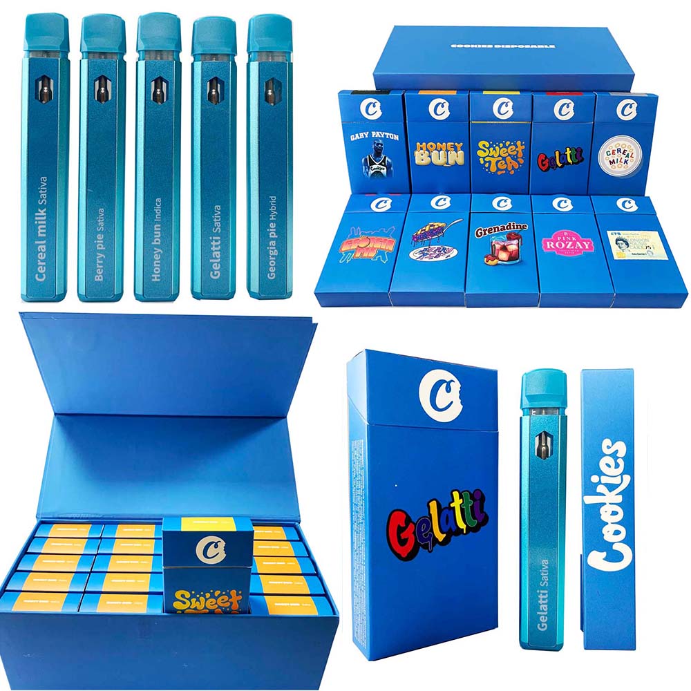 

Popular Cookies Disposable Vape Pens E-cigarettes Starter kit 360mAh Rechargeable Battery empty 1.0 grams cartridges ceramic coil 1ml pods with packaging